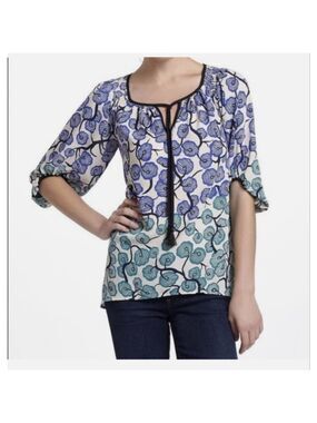 Anthropologie Vanessa Virgina Branching Blooms Floral Top 2